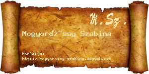 Mogyoróssy Szabina névjegykártya